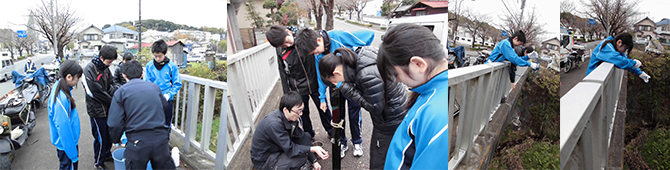 境川　河川のサンプリング実習