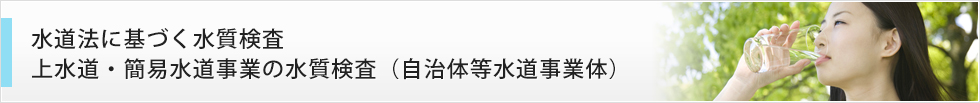 水道法に基づく水質検査　上水道・簡易水道事業の水質検査（自治体等水道事業体）